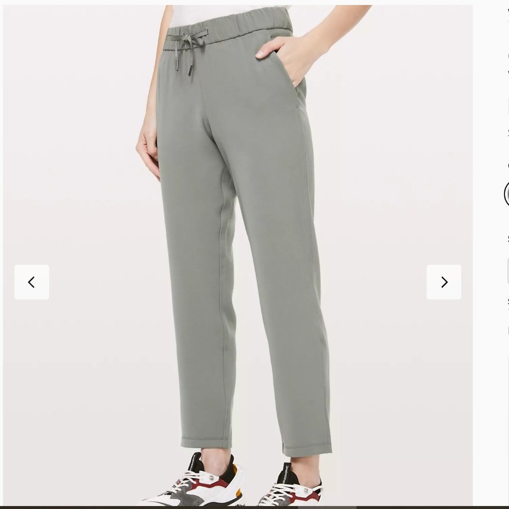 Lululemon On The Fly 7/8 Pants in black.